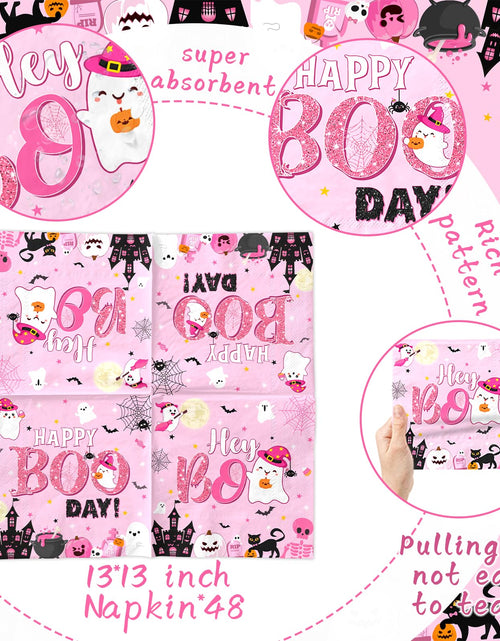 Load image into Gallery viewer, Lenyunge Pink Halloween Birthday Ghost Party Decorations Napkins 48pcs
