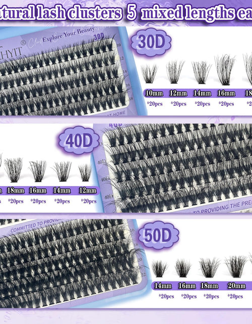 Load image into Gallery viewer, KLHYIT Wispy Lash Clusters 300PCS 10-22mm Mixed D C 30D-50D Eyelash Extensions
