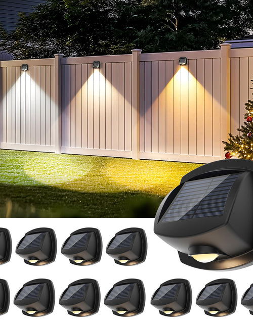 Load image into Gallery viewer, AUDERWIN Solar Fence Lights Outdoor Waterproof Dual Color LED 12 Pack
