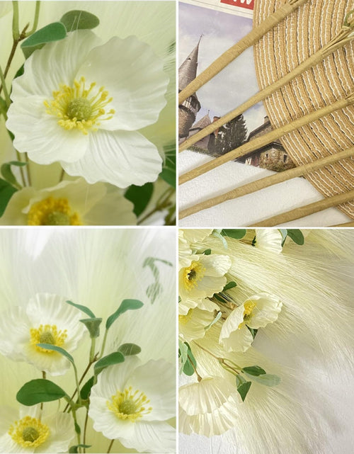 Load image into Gallery viewer, NoriStyle Silk White Artificial Poppy Flowers 6 Pcs Long Stems Indoor Decor
