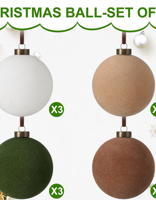 Load image into Gallery viewer, Sotiff Christmas Tree Decorations Velvet Balls 2.4 Inch 12 Pcs Multicolor
