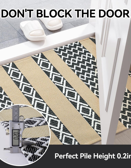 Load image into Gallery viewer, QiCaiJia Boho Runner Rug Brown Low Pile Polypropylene 24x47in
