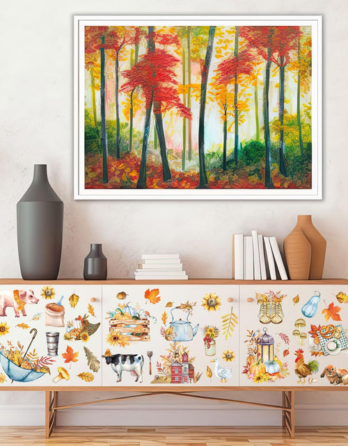 Load image into Gallery viewer, Whaline Fall Rub on Transfers 12 Sheets Autumn Pumpkin Farm Animal 5.9x5.9 Inch
