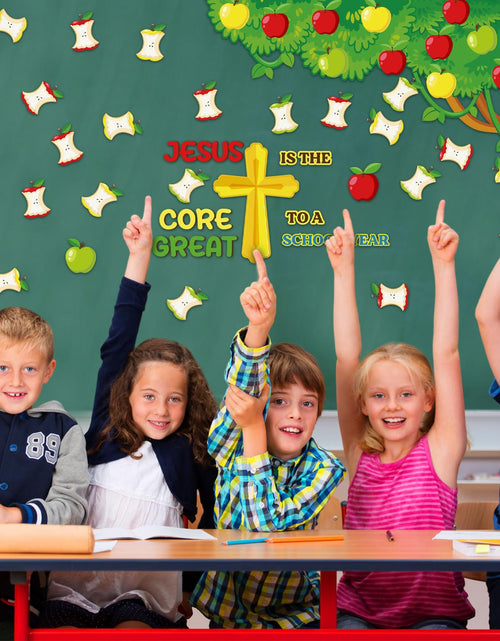 Load image into Gallery viewer, Zonon Religious Classroom Bulletin Board Set Christian Fall Apple Cutouts
