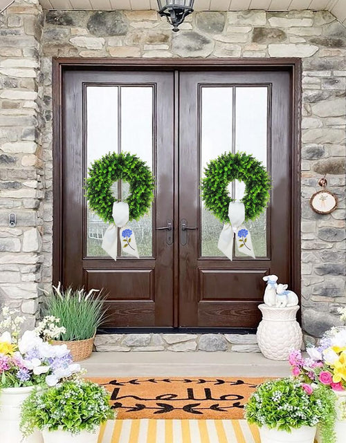 Load image into Gallery viewer, Personalized Boxwood Wreath 20" Front Door Farmhouse Porch Decor Monogram
