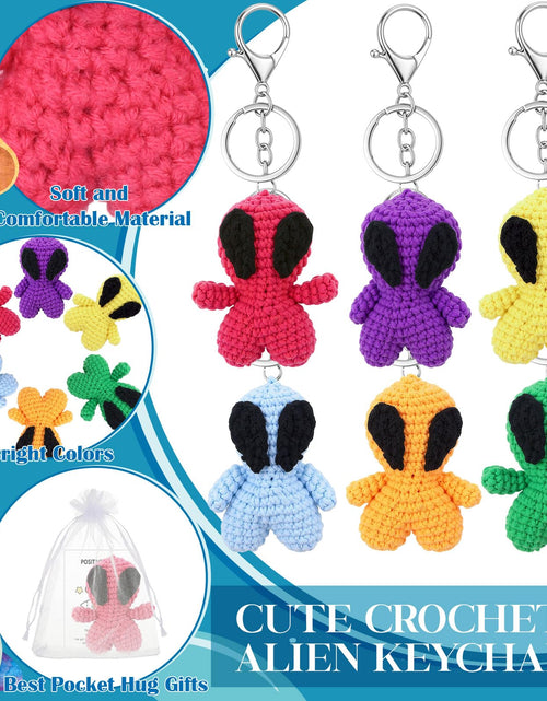 Load image into Gallery viewer, VioraWhite 6 Pcs Crochet Alien Keychain Set Colorful Space Yarn Gift
