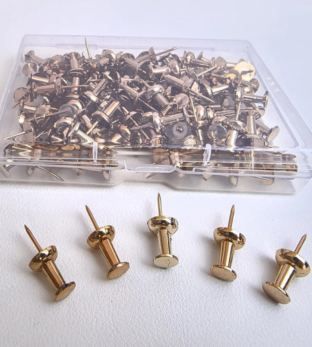 Bomeirc Rose Gold Push Pins 100pcs Double Headed Decorative Tacks with Box