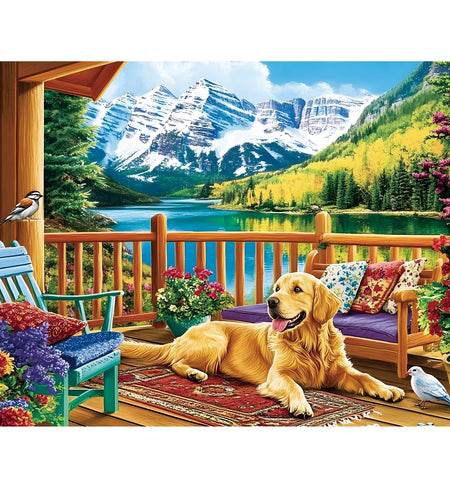 Yijingtop Cute Dog Landscape Diamond Painting Kit 12x16in Wall Decor