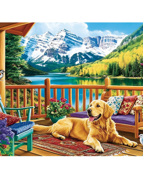 Load image into Gallery viewer, Yijingtop Cute Dog Landscape Diamond Painting Kit 12x16in Wall Decor
