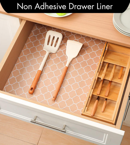 Cooyes Non Adhesive Kitchen Cabinet Shelf Liners Gray Ash Waterproof EVA