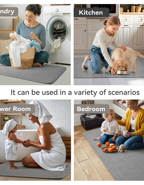 Load image into Gallery viewer, YDKGL Kitchen Rug Mat Non Slip Washable Gray Braided 17x47

