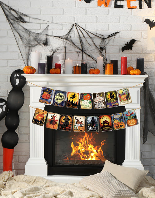 Load image into Gallery viewer, ICWJTGZ Vintage Halloween Banner 15 Pcs Retro Pumpkin Witch Paper Set A01
