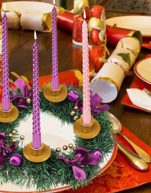 Load image into Gallery viewer, SEVEN LUCKY LIGHT 10in Advent Candles Set of 4 Dripless White Wax
