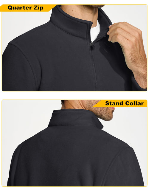 Load image into Gallery viewer, KEFITEVD Men's Quarter Zip Sweatshirt Thermal Fleece Pullover Black Size M
