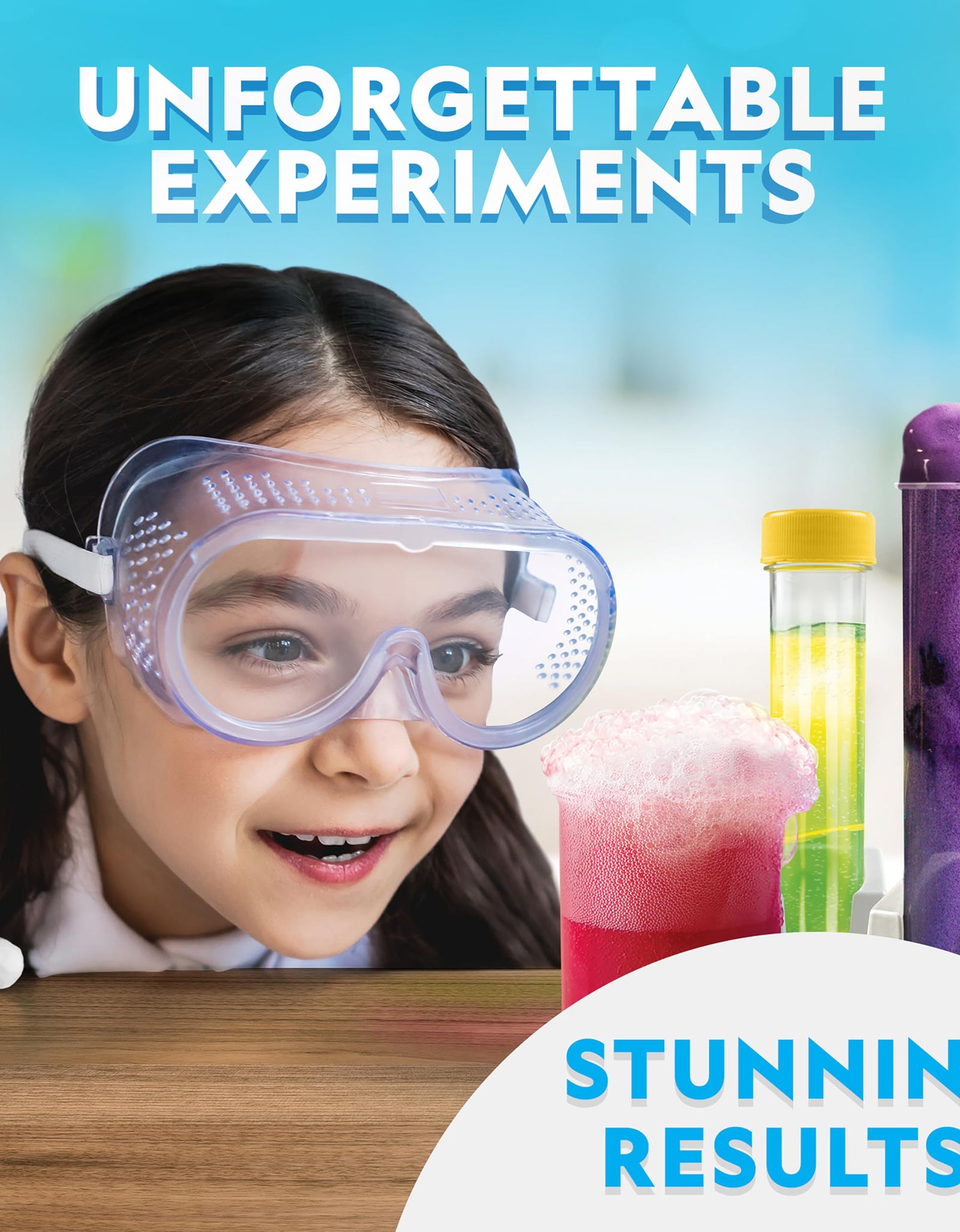 National Geographic Stunning Chemistry Set Mega Science Kit 45 Experiments Blue
