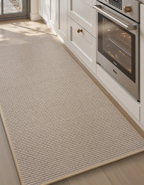 Load image into Gallery viewer, AMOAMI Kitchen Mat Rug Non Slip Machine Washable 20x47 Light Tan
