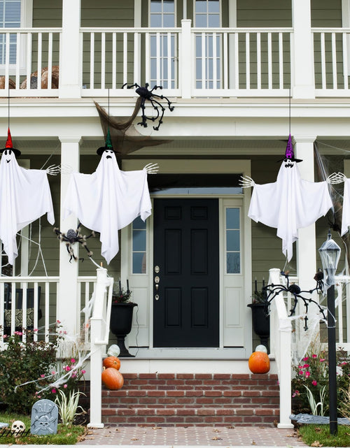 Load image into Gallery viewer, Threan 4-Piece Hanging Ghost Decorations 28-35" White Halloween Decor
