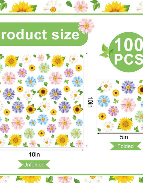Load image into Gallery viewer, Maniaacer 100 PCS Spring Floral Cocktail Napkins 3-Ply Colorful Paper
