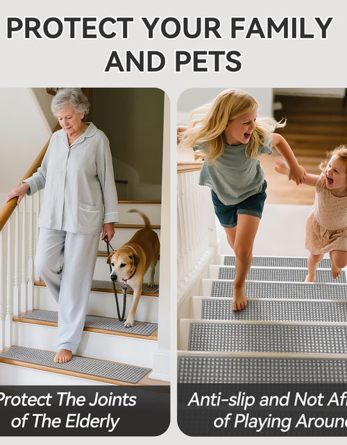 Load image into Gallery viewer, YDKGL 4PC Non-Slip Peel &amp; Stick Stair Treads 8x30 Brown Chenille

