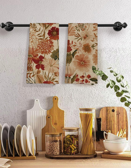 Load image into Gallery viewer, Sviojuce Vintage Fall Pumpkin Oak Leaf Kitchen Towels 16x24 Beige Set of 2
