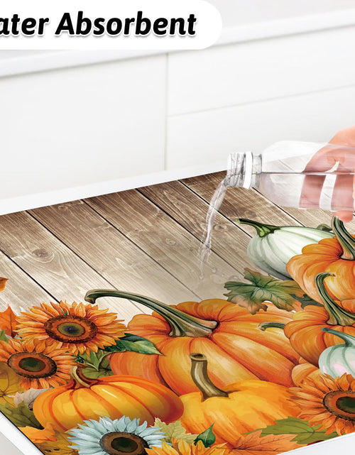 Load image into Gallery viewer, APROPHIC Fall Pumpkin Kitchen Mat Rugs Set of 2 Non Slip Washable 16x24+16x41
