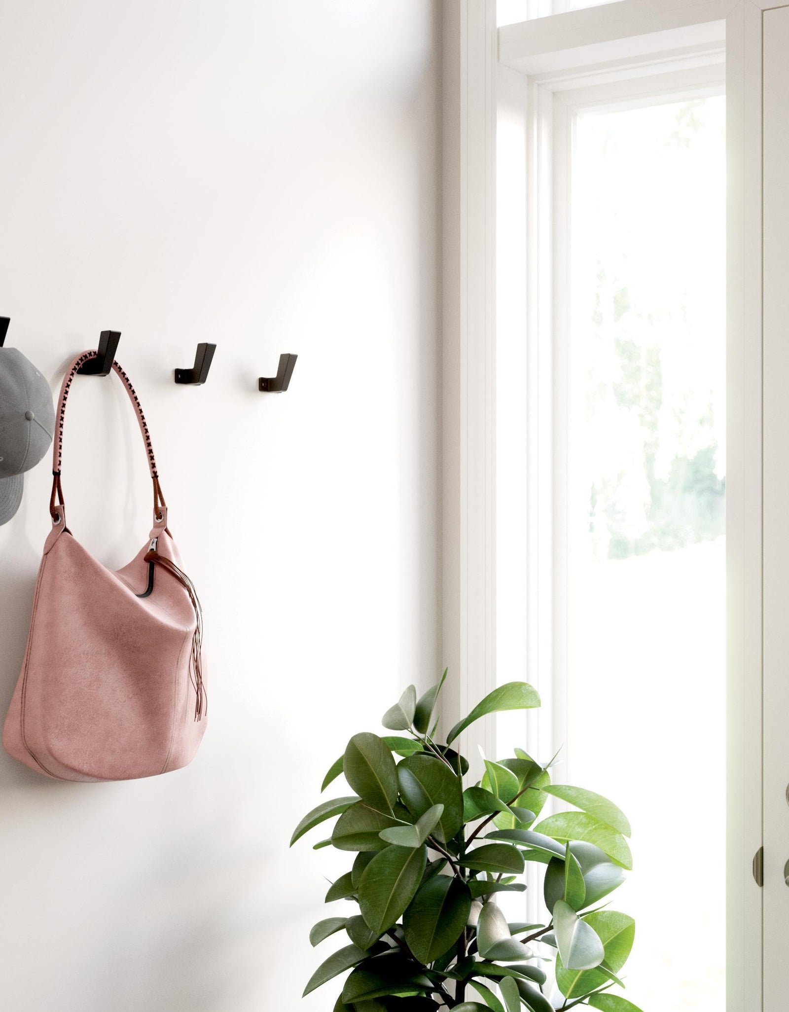 Franklin Brass Geometric Single Wall Hooks Matte Black 5-Pack