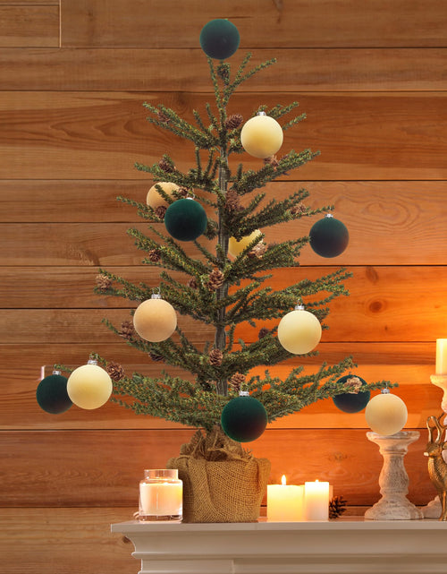 Load image into Gallery viewer, KI Store Beige Velvet Christmas Balls Ornaments 6pcs 2.36in Party Decor

