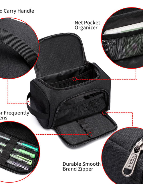 Load image into Gallery viewer, XQXA Large Capacity Pencil Case Organizer Multifunctional Travel Pen Bag Black
