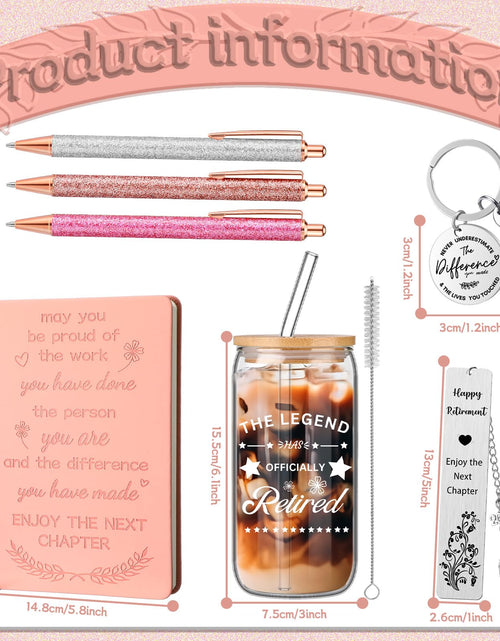 Load image into Gallery viewer, Kosiz 7 Pcs Retirement Gifts Set 2025 Glass Cup Leather Notepad Black
