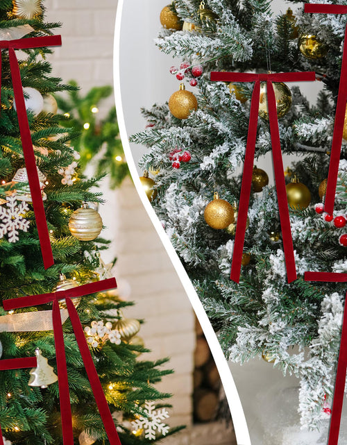 Load image into Gallery viewer, Dcocdeely 12 Pcs Velvet Christmas Bows 24x12in Wine Red Rustic Decor
