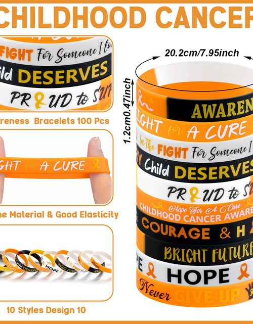 Load image into Gallery viewer, PullCrease Childhood Cancer Awareness Kit 400 Pcs Gold Ribbon Pens Bracelets
