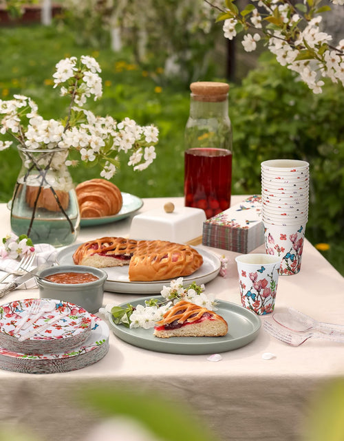 Load image into Gallery viewer, Sinmoe 400 Pcs Spring Plates Napkins Disposable Dinnerware Set Multicolor Bird

