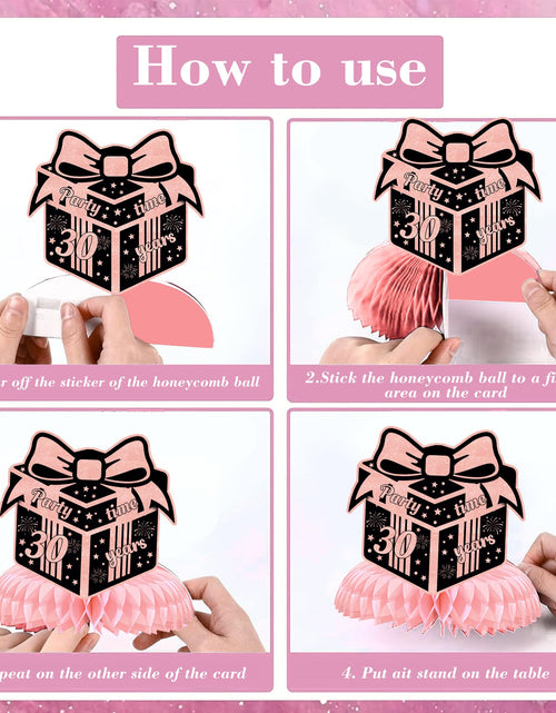 Load image into Gallery viewer, ITHKIRHO 30th Birthday Honeycomb Centerpieces Rose Gold 10 Pcs Decorations
