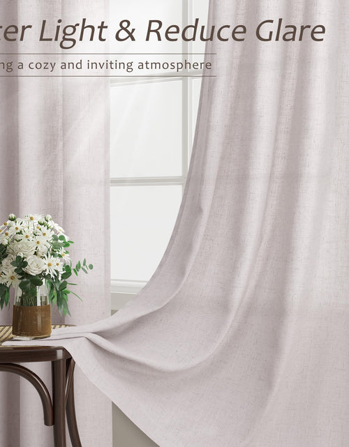 Load image into Gallery viewer, Aersas Champagne Linen Curtains 52x108in 2 Panels Grommet Light Filtering
