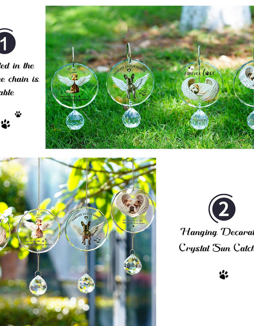 Load image into Gallery viewer, YU FENG 11.8in Dog Angel Crystal Suncatcher Memorial Rainbow Bridge
