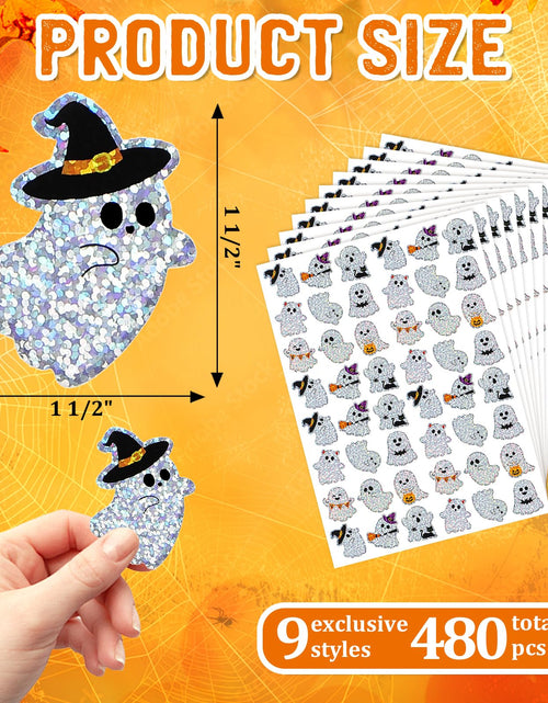 Load image into Gallery viewer, COCHIE Halloween J-O-Lantern Stickers 480pcs 1.5in Laser Ghost
