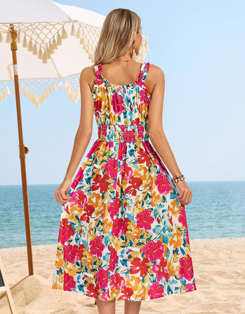 Load image into Gallery viewer, Kate Kasin Womens Floral Wedding Guest Dress Sleeveless Blue Leaves Size M
