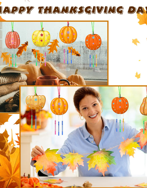 Load image into Gallery viewer, SRIZIAN Pumpkin Wind Chimes Kit DIY Wood Crafts Kids Autumn Party 8 Pack
