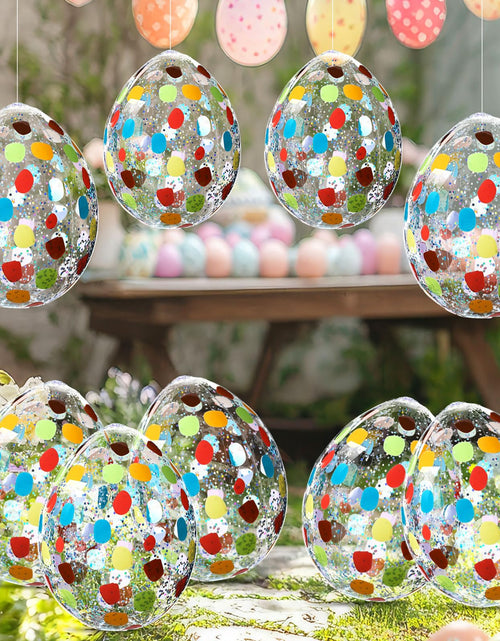Load image into Gallery viewer, Jetec 12 Pcs Inflatable Easter Eggs 16in Large Glitter PVC Decorations Silver
