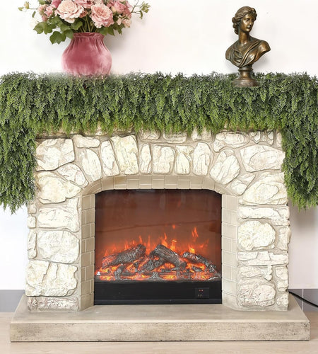 ESTABA 6FT Real Touch Cedar Garland Artificial Green Pine Christmas Decor