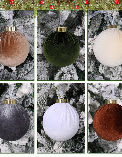 Load image into Gallery viewer, SUPREME XMAS 12 Pcs Velvet Christmas Ornaments Set 80mm Multi Color
