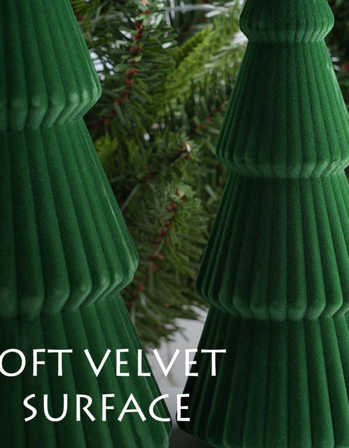 Load image into Gallery viewer, KEASKELL 3pc Dark Green Velvet Christmas Tree Decorations Set
