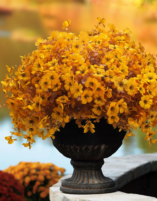 Load image into Gallery viewer, Grunyia 16 Bundles Artificial Fall Mums UV Resistant Silk Plants 13.5in Yellow
