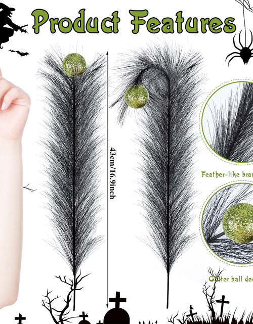 Load image into Gallery viewer, EYNDYN 15 Pcs 17'' Black Feather Christmas Tree Topper Green
