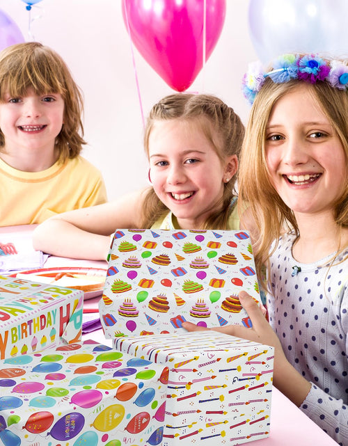 Load image into Gallery viewer, LCY WEDSHI Birthday Wrapping Paper 12pcs 20x29in Multicolor Birthday Theme
