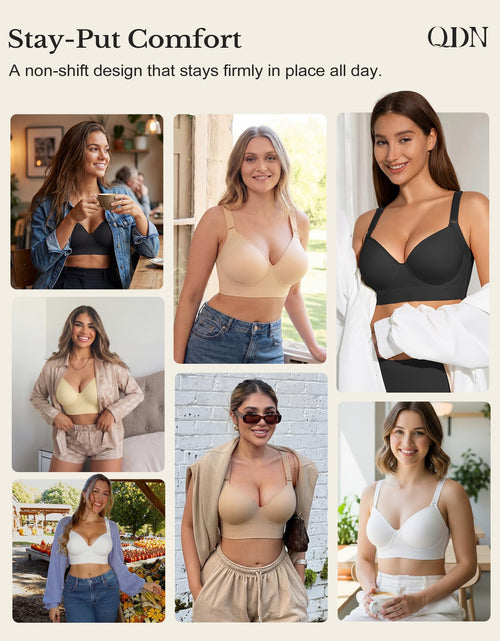 Load image into Gallery viewer, QDN Supportive Push Up Strapless Bra Black Size 42C

