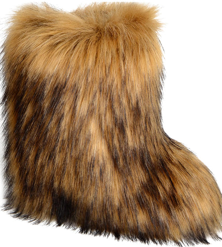 Valpeak Women's Snow Boots Knee High Flat Heel Faux Fur Natural Size 9
