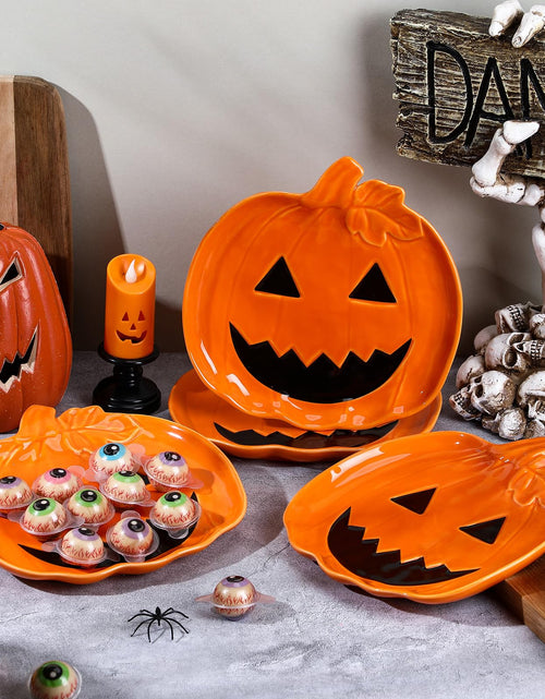 Load image into Gallery viewer, LemonRoad Halloween Ceramic Pumpkin Candy Dishes 7.87'' Orange 4 Pcs
