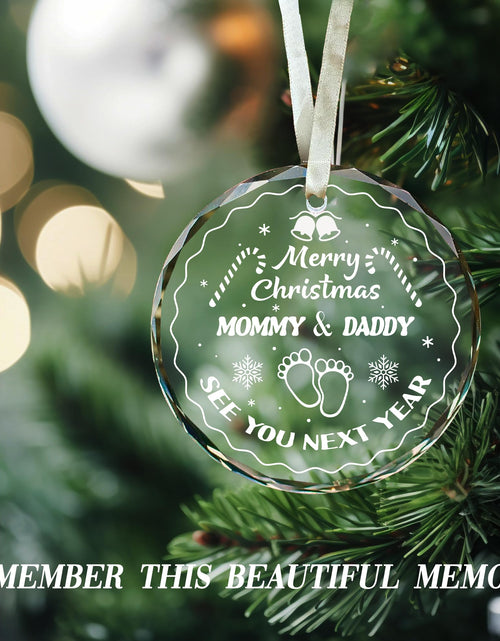 Load image into Gallery viewer, Vorruil Expecting Baby Pregnancy Announcement Heart Glass Ornament 1 Pc
