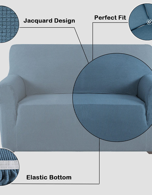 Load image into Gallery viewer, Flamingo P High Stretch Sofa Slipcover Armchair Cover Dusty Blue Size Small
